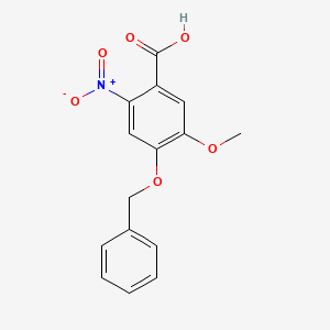 molecular formula C15H13NO6 B1278629 4-(Benzyloxy)-5-methoxy-2-nitrobenzoic acid CAS No. 60547-92-4