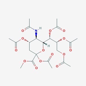 molecular formula C22H31NO14 B1278634 (1S,2R)-1-((2R,3R,4S)-3-acetamido-4,6-diacetoxy-6-(methoxycarbonyl)tetrahydro-2H-pyran-2-yl)propane-1,2,3-triyl triacetate CAS No. 73208-82-9