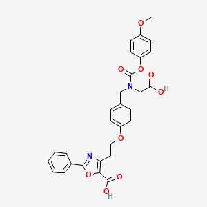 molecular formula C29H26N2O9 B12786346 Muraglitazar 12-carboxylic acid CAS No. 875430-25-4