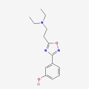 molecular formula C14H19N3O2 B12786357 m-(5-(2-(Diethylamino)ethyl)-1,2,4-oxadiazol-3-yl)phenol CAS No. 93864-33-6