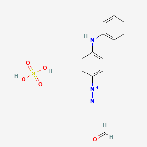 molecular formula C13H14N3O5S+ B12786381 4-anilinobenzenediazonium;formaldehyde;sulfuric acid CAS No. 9070-36-4