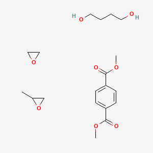 molecular formula C19H30O8 B12786409 Butane-1,4-diol;dimethyl benzene-1,4-dicarboxylate;2-methyloxirane;oxirane CAS No. 64811-37-6