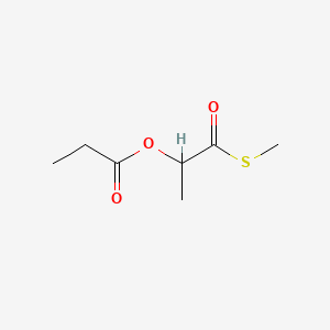 molecular formula C7H12O3S B12786524 Methylthio 2-(propionyloxy) propionate CAS No. 827024-53-3