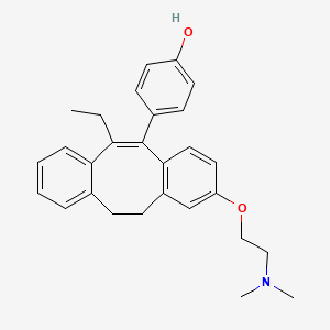 molecular formula C28H31NO2 B12786528 p-(8-(2-(Dimethylamino)ethoxy)-12-ethyl-5,6-dihydrodibenzo(a,e)cycloocten-11-yl)phenol CAS No. 85850-75-5
