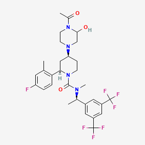 molecular formula C30H35F7N4O3 B12786571 Casopitant metabolite M13 CAS No. 921765-80-2