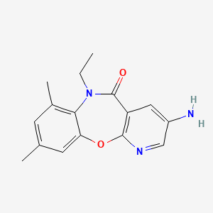 molecular formula C16H17N3O2 B12786576 3-Amino-6-ethyl-7,9-dimethyl-pyrido(2,3-b)(1,5)benzoxazepin-5(6H)-one CAS No. 134894-47-6