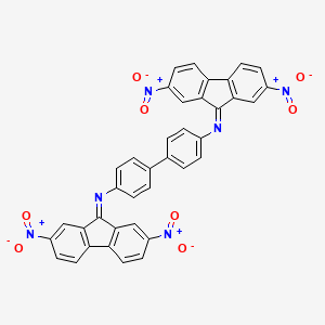 molecular formula C38H20N6O8 B12786650 N-[4-[4-[(2,7-dinitrofluoren-9-ylidene)amino]phenyl]phenyl]-2,7-dinitrofluoren-9-imine CAS No. 5416-81-9