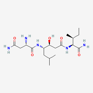 molecular formula C18H35N5O5 B12786672 Asn-Sta-Ile-NH2 CAS No. 133683-30-4