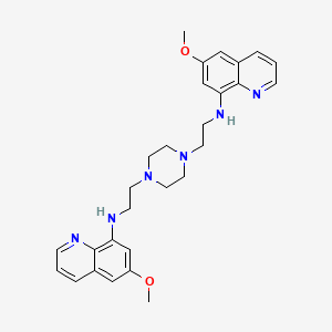 molecular formula C28H34N6O2 B12786726 6-Methoxy-N-(2-(4-(2-((6-methoxy-8-quinolinyl)amino)ethyl)-1-piperazinyl)ethyl)-8-quinolinamine CAS No. 49562-07-4