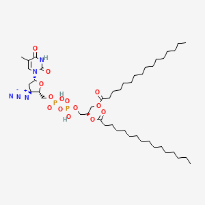 molecular formula C45H81N5O14P2 B12786851 AZT Diphosphate dipalmitoylglycerol (liposomal formulation) CAS No. 128028-70-6