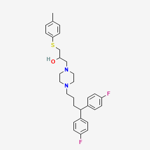 molecular formula C30H36F2N2OS B12786901 1-(4,4-Bis(4-fluorophenyl)butyl)-4-(2-hydroxy-3-(4-methylphenylthio)propyl)piperazine CAS No. 143759-75-5
