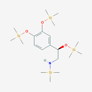 molecular formula C20H43NO3Si4 B1278694 (2R)-2-[3,4-Bis(trimethylsilyloxy)phenyl]-N-trimethylsilyl-2-trimethylsilyloxyethanamine 