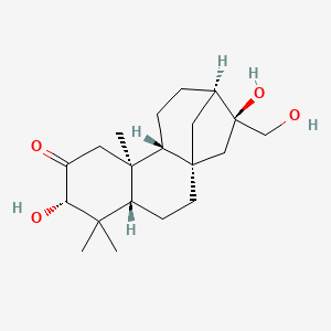 molecular formula C20H32O4 B12786980 ent-3S,16S,17-trihydroxy-kauran-2-one CAS No. 136025-64-4