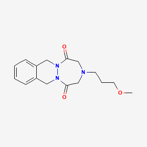 molecular formula C16H21N3O3 B12787011 3-(3-Methoxypropyl)-3,4,7,12-tetrahydro-1H-(1,2,5)triazepino(1,2-b)phthalazine-1,5(2H)-dione CAS No. 81215-73-8