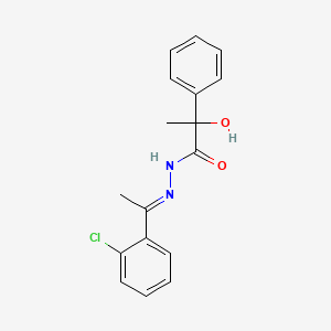 molecular formula C17H17ClN2O2 B12787045 (E)-alpha-Hydroxy-alpha-methylbenzeneacetic acid (1-(2-chlorophenyl)ethylidene)hydrazide CAS No. 133687-85-1