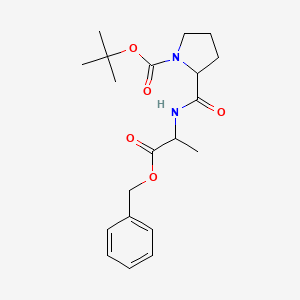 molecular formula C20H28N2O5 B12787156 Benzyl 1-(tert-butoxycarbonyl)prolylalaninate CAS No. 52616-95-2