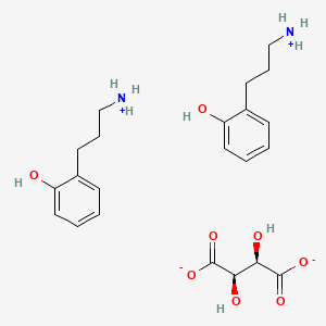 molecular formula C22H32N2O8 B12787223 ((2-(Hydroxyphenyl)-1-methyl)ethyl)ammonium (R-(R*,R*))-tartrate CAS No. 94135-87-2