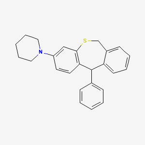 molecular formula C25H25NS B12787263 11-Phenyl-3-piperidino-6,11-dihydrodibenzo(b,e)thiepin CAS No. 84964-34-1