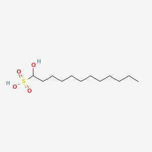 molecular formula C12H26O4S B12787310 1-Hydroxy-1-dodecanesulfonic acid CAS No. 7596-15-8