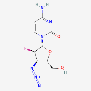 molecular formula C9H11FN6O3 B12787320 Cytidine, 3'-azido-2',3'-dideoxy-2'-fluoro- CAS No. 127841-05-8