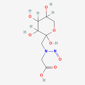 molecular formula C8H14N2O8 B12787333 alpha-N-Nitroso-D-fructose-L-glycine CAS No. 86334-95-4