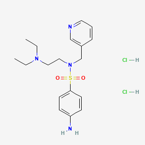 molecular formula C18H28Cl2N4O2S B12787350 Sulfanilamide, N(sup 1)-(2-diethylaminoethyl)-N(sup 1)-(3-pyridylmethyl)-, dihydrochloride CAS No. 102395-81-3