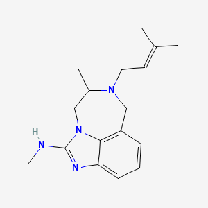 molecular formula C17H24N4 B12787370 Imidazo(4,5,1-jk)(1,4)benzodiazepin-2-amine, 4,5,6,7-tetrahydro-N,5-dimethyl-6-(3-methyl-2-butenyl)- CAS No. 136722-80-0