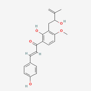 molecular formula C21H22O5 B12787379 Xanthoangelol D CAS No. 132998-83-5