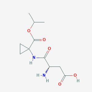 molecular formula C11H18N2O5 B12787422 Isopropyl N-(L-aspartyl)-1-aminocyclopropanecarboxylate CAS No. 109005-97-2