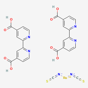 molecular formula C26H16N6O8RuS2 B1278748 cis-Bis(isothiocyanato)bis(2,2'-bipyridyl-4,4'-dicarboxylato)ruthenium(II) CAS No. 141460-19-7