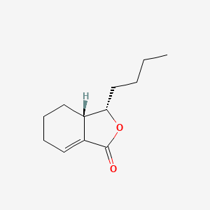 molecular formula C12H18O2 B12787640 1(3H)-Isobenzofuranone, 3-butyl-3a,4,5,6-tetrahydro-, (3S,3aS)- CAS No. 3553-29-5