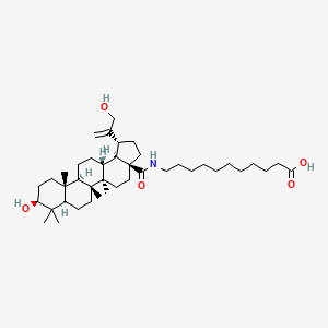 molecular formula C41H69NO5 B12787652 Undecanoic acid, 11-(((3beta)-3,30-dihydroxy-28-oxolup-20(29)-en-28-yl)amino)- CAS No. 150840-36-1