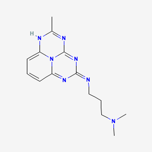 molecular formula C14H19N7 B12787685 N(1),N(1)-Dimethyl-N(3)-(5-methyl-1,3,4,6,9b-pentaazaphenalen-2-yl)-1,3-propanediamine CAS No. 82501-10-8