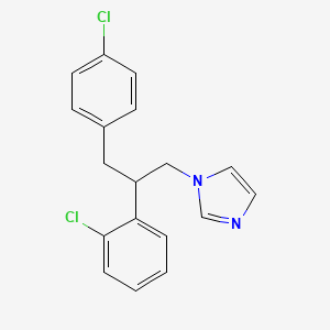 molecular formula C18H16Cl2N2 B12787703 1-(2-(2-Chlorophenyl)-3-(4-chlorophenyl)propyl)-1H-imidazole CAS No. 59666-49-8