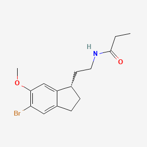 molecular formula C15H20BrNO2 B1278803 (S)-N-[2-(5-Bromo-2,3-dihydro-6-methoxy-1H-inden-1-YL)ethyl]propanamide 