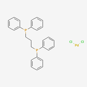 molecular formula C27H28Cl2P2Pd+2 B1278805 [1,3-Bis(diphenylphosphino)propane]palladium(II) Dichloride CAS No. 59831-02-6