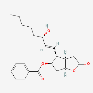 molecular formula C22H28O5 B1278829 (3aR,4R,5R,6aS)-4-((S,E)-3-Hydroxyoct-1-en-1-yl)-2-oxohexahydro-2H-cyclopenta[b]furan-5-yl benzoate CAS No. 40834-88-6