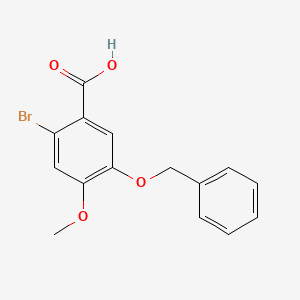 molecular formula C15H13BrO4 B1278863 2-Bromo-4-methoxy-5-(benzyloxy)benzoic acid CAS No. 24958-42-7