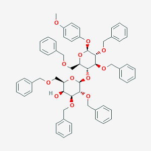 molecular formula C61H64O12 B127889 Gal[236Bn]beta(1-4)Glc[236Bn]-beta-MP CAS No. 150412-81-0