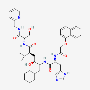 molecular formula C42H55N7O7 B12789015 Noa-His-CVA-Ser-Amp CAS No. 150592-13-5