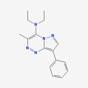 molecular formula C16H19N5 B12789061 N,N-Diethyl-3-methyl-8-phenylpyrazolo(5,1-c)(1,2,4)triazin-4-amine CAS No. 64781-51-7