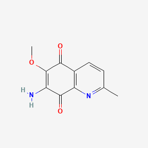 molecular formula C11H10N2O3 B12789106 7-Amino-6-methoxy-2-methyl-5,8-quinolinedione CAS No. 61895-38-3