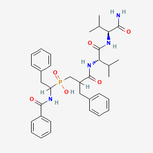 molecular formula C35H45N4O6P B12789159 PhCONHEt(Ph)P(O)(OH)PheValValNH2 CAS No. 129318-24-7