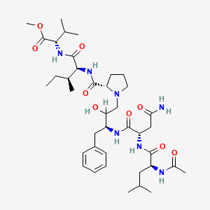 molecular formula C39H63N7O9 B12789167 Ac-Leu-Asn-(Phe-HEA-Pro)-Ile-Val-OMe CAS No. 137328-44-0