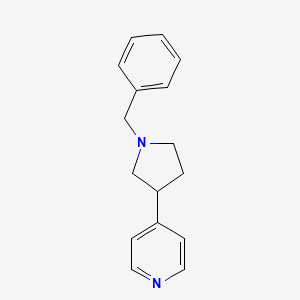 molecular formula C16H18N2 B1278923 4-(1-Benzylpyrrolidin-3-yl)pyridine CAS No. 145105-06-2