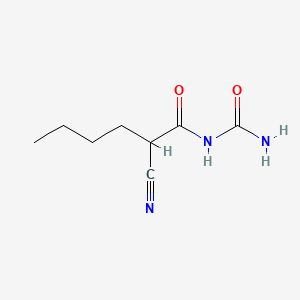 molecular formula C8H13N3O2 B12789276 N-(2-Cyanohexanoyl)urea CAS No. 5442-53-5