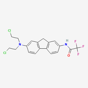 molecular formula C19H17Cl2F3N2O B12789349 n-{7-[Bis(2-chloroethyl)amino]-9h-fluoren-2-yl}-2,2,2-trifluoroacetamide CAS No. 3906-88-5