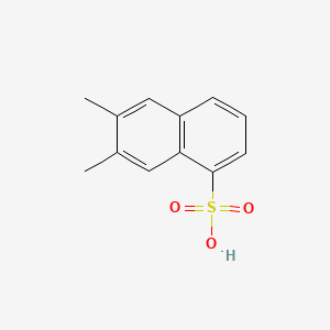 molecular formula C12H12O3S B12789351 6,7-Dimethyl-1-naphthalenesulfonic acid CAS No. 474513-37-6
