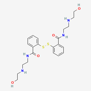 molecular formula C22H30N4O4S2 B12789366 2,2'-Dithiobis(N-(2-aminopentylhydroxy)benzamide)) CAS No. 78010-19-2