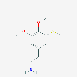 molecular formula C12H19NO2S B12789384 Benzeneethanamine, 4-ethoxy-3-methoxy-5-(methylthio)- CAS No. 90132-37-9